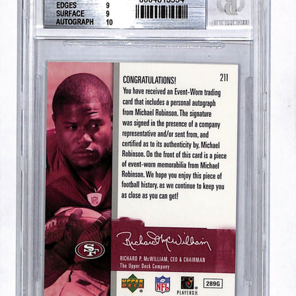 2006 Upper Deck SPx Michael Robinson #211 Gold 332/350 Jersey Auto BGS 9