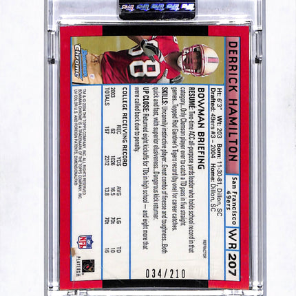 2004 Bowman Chrome Derrick Hamilton #207 Red Refractor 034/210