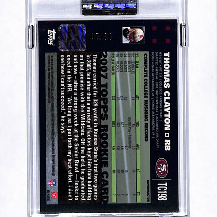 2007 Topps Chrome Thomas Clayton #TC198 Superfractor RC Auto 2/10