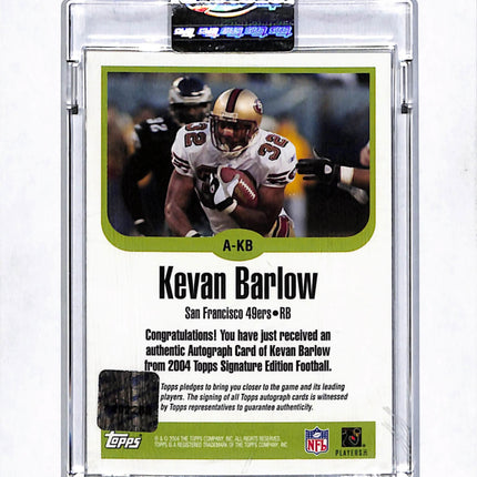 2004 Topps Signature Edition Kevan Barlow #A-KB Auto
