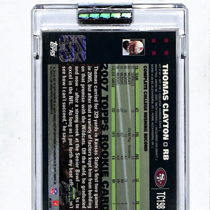 2007 Topps Chrome Thomas Clayton #TC198 Black Printing Plate 1/1 Auto