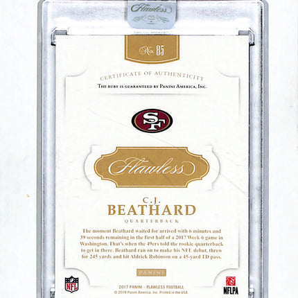 2018 Panini Flawless C.J. Beathard #85 Ruby 06/15 Ruby