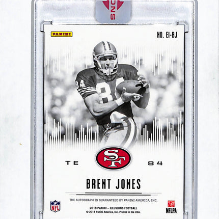 2018 Panini Illusions Elusive Ink Brent Jones #EI-BJ 07/10 Auto