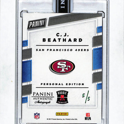 2017 Donruss Rated Rookie Personal Edition C.J. Beathard Auto Green Ink /5