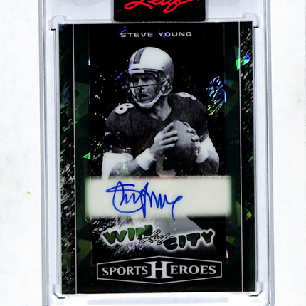 2025 Leaf Sports Heroes Win City Steve Young #WC-SY1 Green Emerald Auto /9