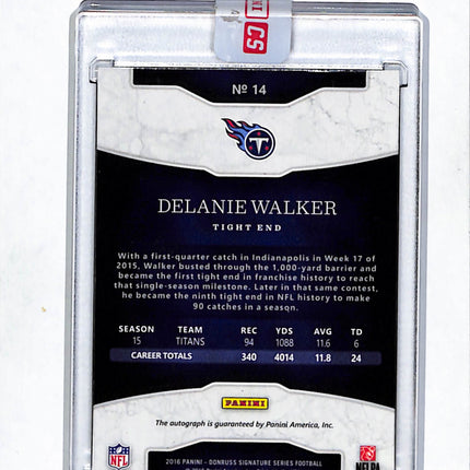 2016 Panini Donruss Signature Series Football Delanie Walker #14 /10 Auto