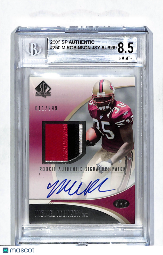 2006 Upper Deck SP Authentic Michael Robinson #250 Patch Auto /999 BGS 8.5