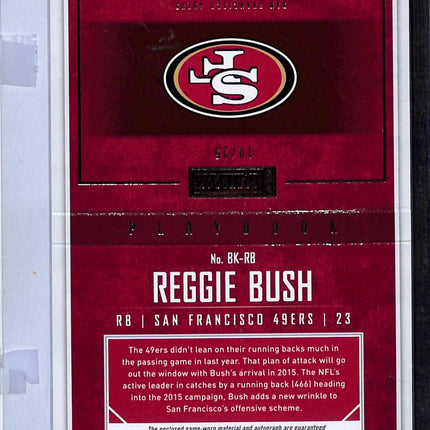 2015 Panini Playbook Reggie Bush #BK-RB Jersey Patch Auto /25