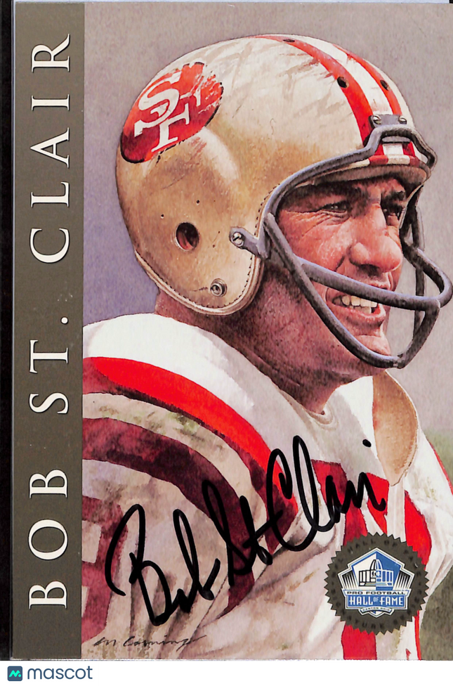 1998 H.O.F. Cards-I Pro Football Hall of Fame Bob St. Clair #2220 Auto