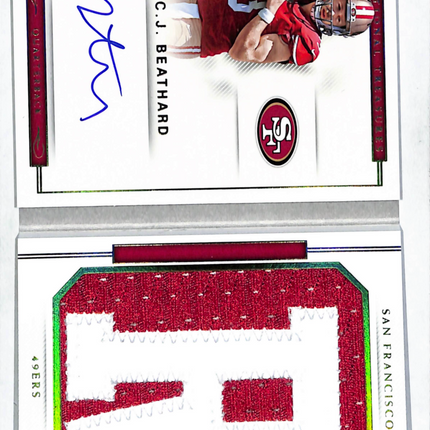 2018 Panini National Treasures C.J. Beathard #RJB-CJ Patch Auto 3/8