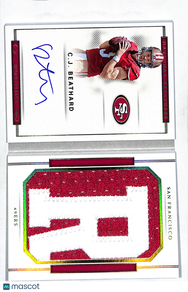 2018 Panini National Treasures C.J. Beathard #RJB-CJ Patch Auto 3/8