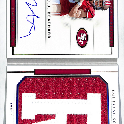 2018 Panini National Treasures C.J. Beathard #RJB-CJ 4/8 Patch Auto