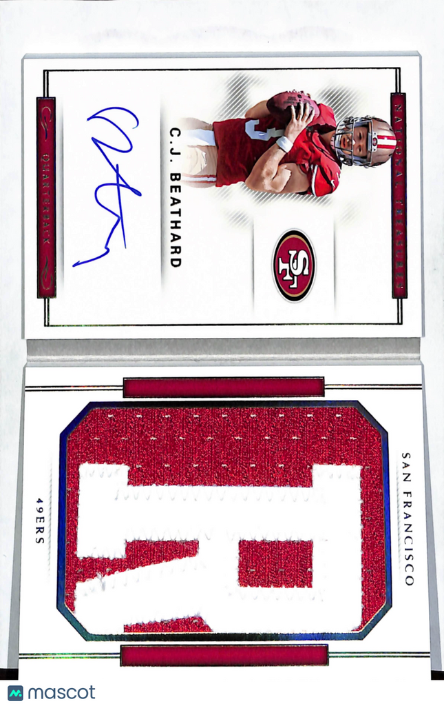 2018 Panini National Treasures C.J. Beathard #RJB-CJ 4/8 Patch Auto