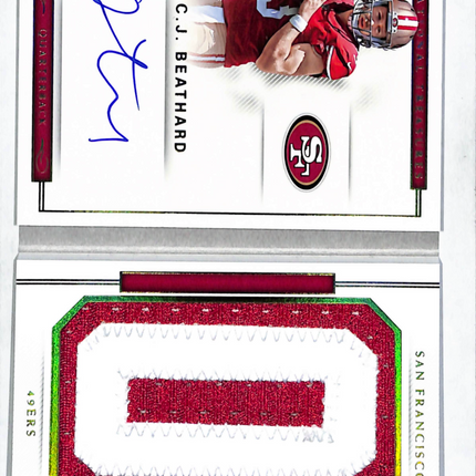 2018 Panini National Treasures C.J. Beathard #RJB-CJ Patch 1/8 Auto