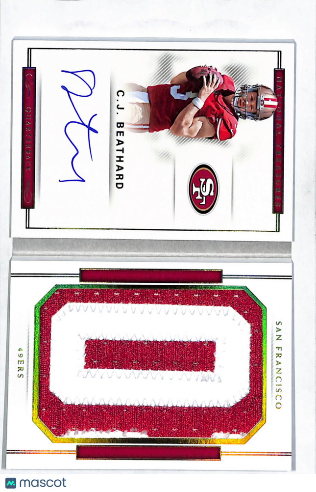 2018 Panini National Treasures C.J. Beathard #RJB-CJ Patch 1/8 Auto