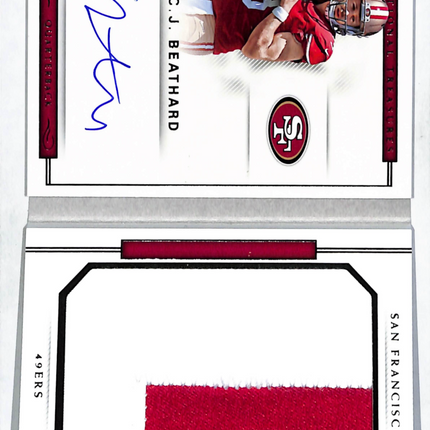 2018 Panini National Treasures C.J. Beathard #RJB-CJ Patch Rookie 17/99 Auto
