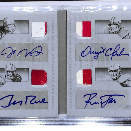 2016 Playbook Joe Montana Jerry Rice Clark Lott Printing Plate Patch Auto 1/1