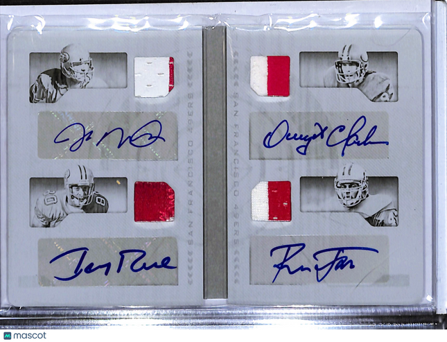 2016 Playbook Joe Montana Jerry Rice Clark Lott Printing Plate Patch Auto 1/1