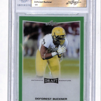 2016 Leaf Metal Draft DeForest Buckner Opaque Green 1/1 Pre-Production Proof