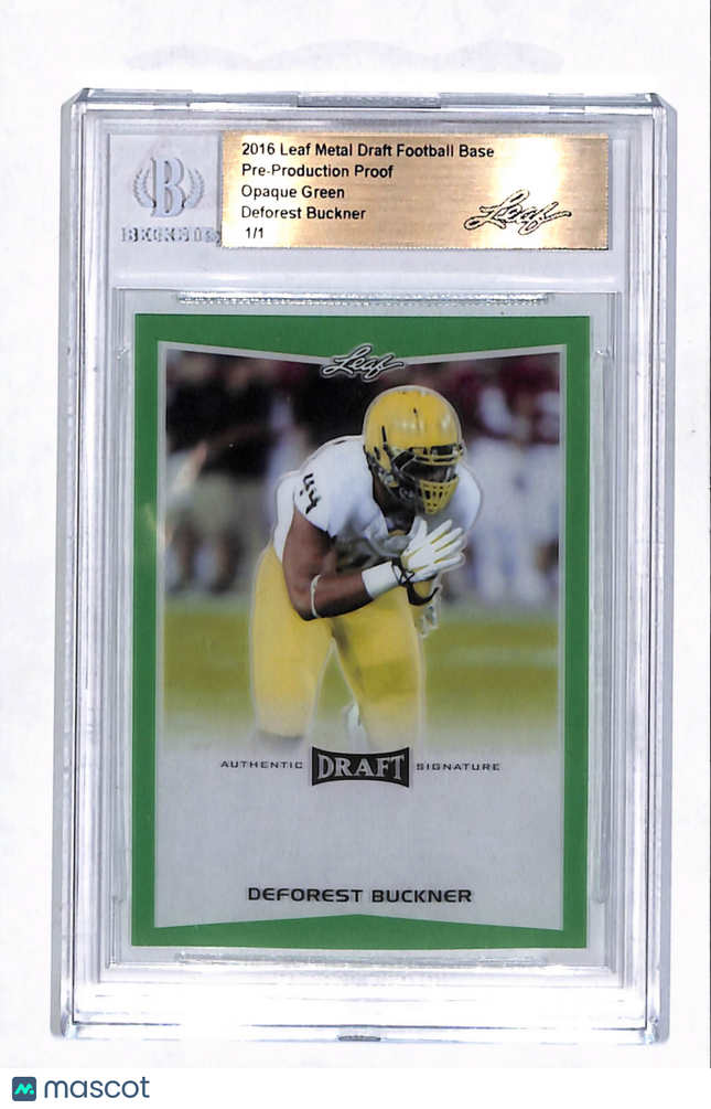 2016 Leaf Metal Draft DeForest Buckner Opaque Green 1/1 Pre-Production Proof