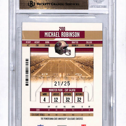2006 Playoff Contenders Playoff Ticket Michael Robinson #200 BGS 9.5 /25
