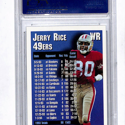 1994 Topps 1000/3000 Jerry Rice #1 PSA 8