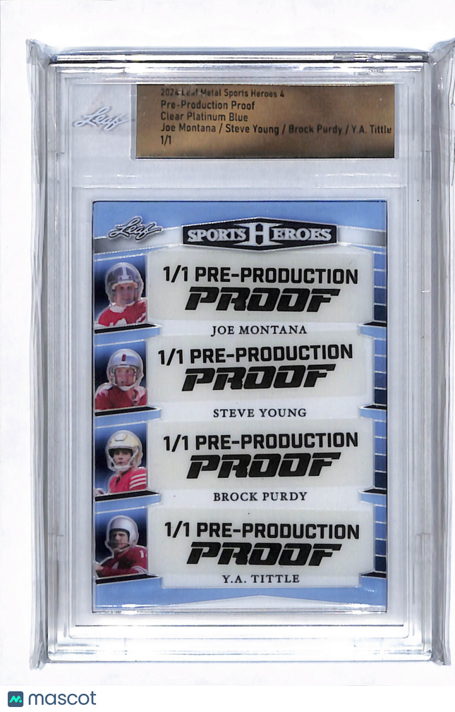 2024 Leaf Metal Tittle Joe Montana Young Brock Purdy Pre-Production Proof 1/1