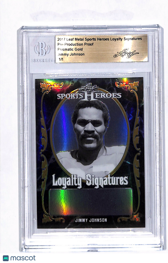 2017 Leaf Metal Sports Jimmy Johnson Prismatic Gold 1/1 Pre-Production Proof