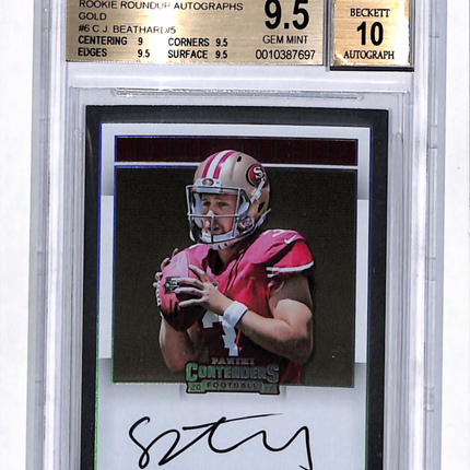 2017 Panini Contenders Rookie Roundup Gold C.J. Beathard #6 /5 BGS 9.5 Auto 10