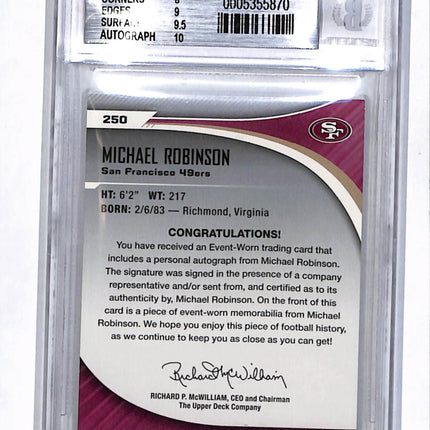 2006 Upper Deck SP Authentic Michael Robinson #250 /999 Patch Auto BGS 8.5