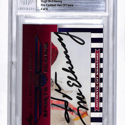 2010 Leaf Sports Icons Update Hugh McElhenny Authentic Cut Signature Auto 4/6
