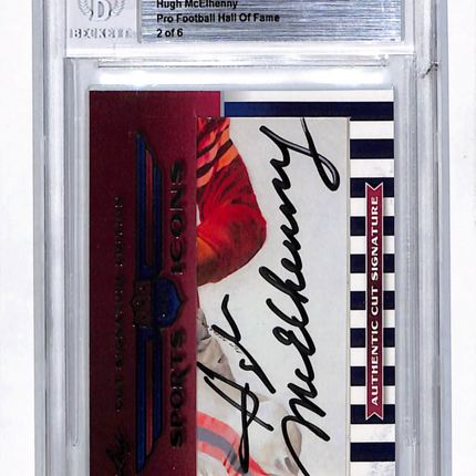 2010 Leaf Sports Icons Update Hugh McElhenny #2 Authentic Cut Signature Auto 2/6