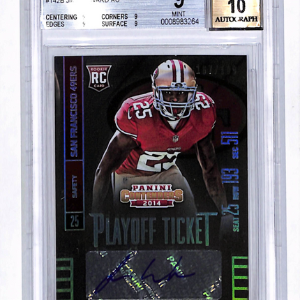 2014 Panini Contenders Playoff Ticket Jimmie Ward #142B BGS 9 Auto 10 /199