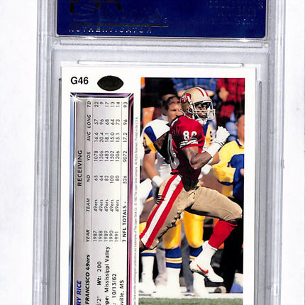 1992 Upper Deck Gold Jerry Rice #G46 PSA 9