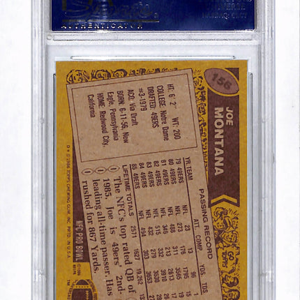 1986 Topps Joe Montana #156 PSA 8