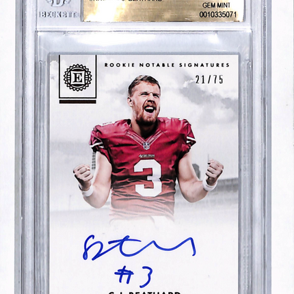 2017 Panini Encased Rookie Notable Signatures C.J. Beathard /75 BGS 9.5 Auto 10