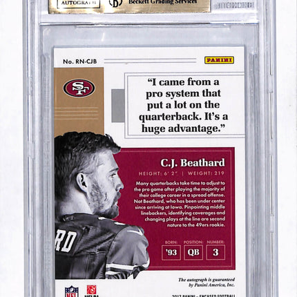 2017 Panini Encased Rookie Notable Signatures C.J. Beathard /75 BGS 9.5 Auto 10