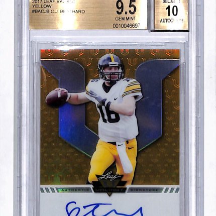 2017 Leaf Valiant Yellow C.J. Beathard #BACJB BGS 9.5 Auto 10 Gold /10