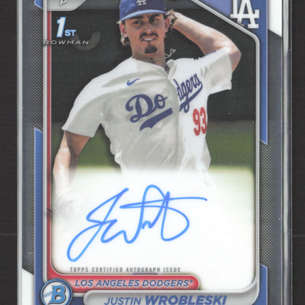 2024 Topps Bowman Chrome Justin Wrobleski #CPA-JW 1st Bowman Auto
