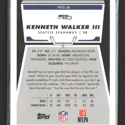 2025 Topps Chrome 1975 Topps Kenneth Walker III #1975-30 Blue 187/199