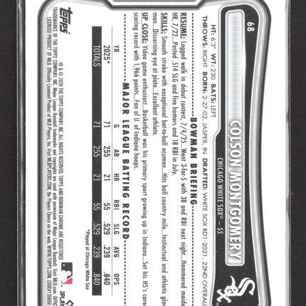 2026 Bowman Chrome Colson Montgomery #68 RC Red Rc Logo