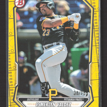 2026 Bowman Esmerlyn Valdez #BP-76 Yellow Score Card /75