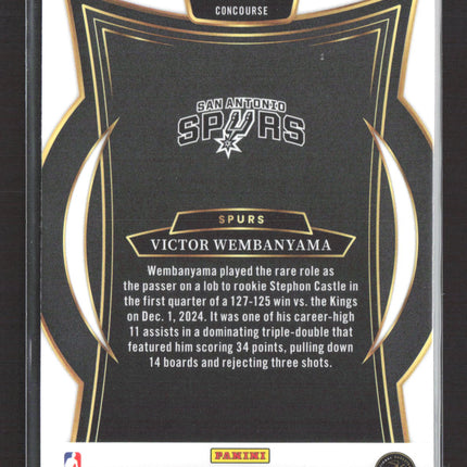 2025 Panini Select Basketball Concourse Victor Wembanyama #9 Blue Ice