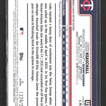 2025 Topps Update Series Luke Keaschall #US16 Gold RC /2025