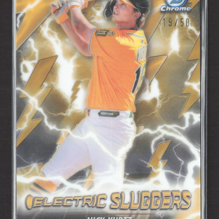 2026 Bowman Chrome Electric Sluggers Nick Kurtz #ES-22 Gold Refractor 19/50