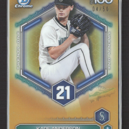 2026 Bowman Chrome Top 100 Kade Anderson #BTP-21 Gold Refractor 04/50