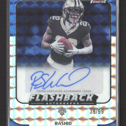 2025 Topps Finest Flashback Rashid Shaheed #FBA-RS Blue Refractor 39/99 Auto