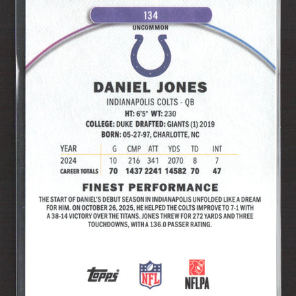 2025 Topps Finest Daniel Jones #134 Green 20/35