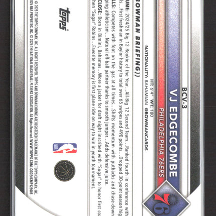 2025 Topps Bowman Chrome VJ Edgecombe #BCV-3 RC