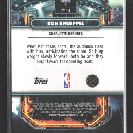 2026 Topps Chrome Basketball Kon Knueppel #ET-14 Refractor RC